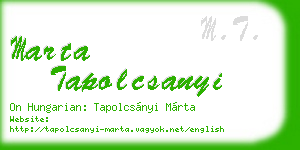 marta tapolcsanyi business card